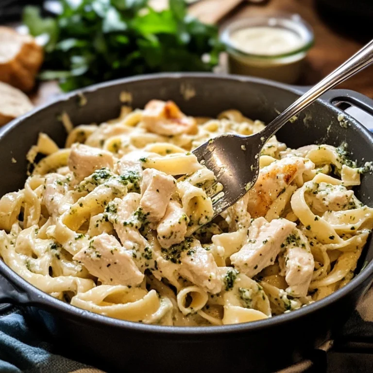 Dump-und-backen Hähnchen Pesto Alfredo
