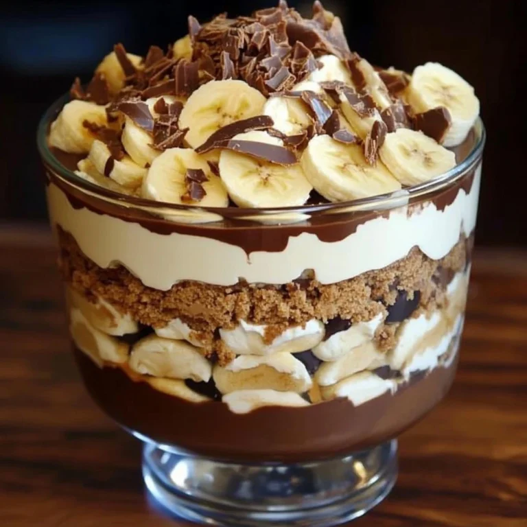 Schokoladen-Erdnussbutter-Bananen-Creme-Trifle