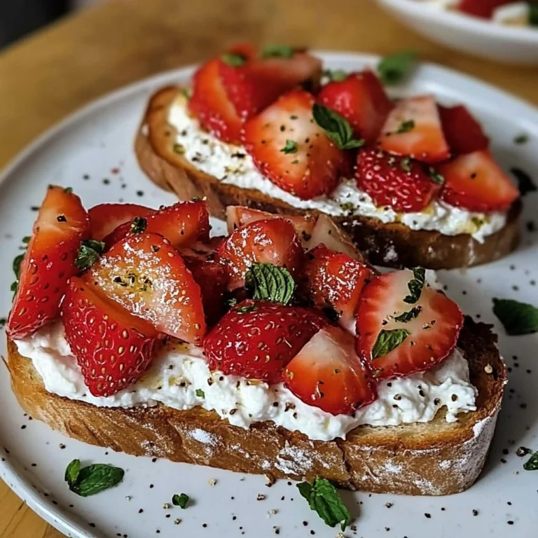 Süßer gerösteter Erdbeer-Ricotta-Toast