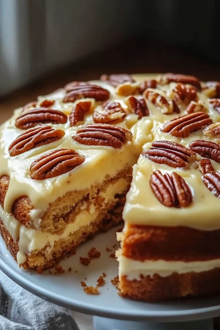 Butter-Pecan-Kuchen mit Frischkäseglasur