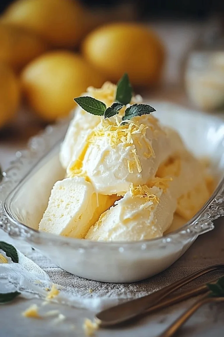 Hausgemachtes Zitronen-Käsekuchen-Eiscreme