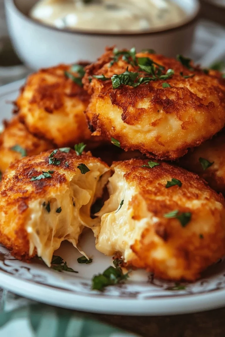 Käse-Hähnchen-Fritter mit scharfer Mayo-Soße