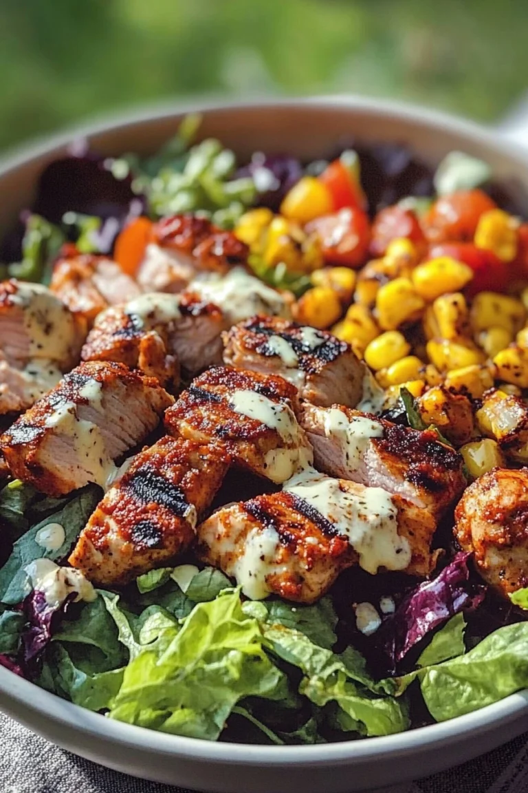 Köstlicher BBQ Hähnchen Salat