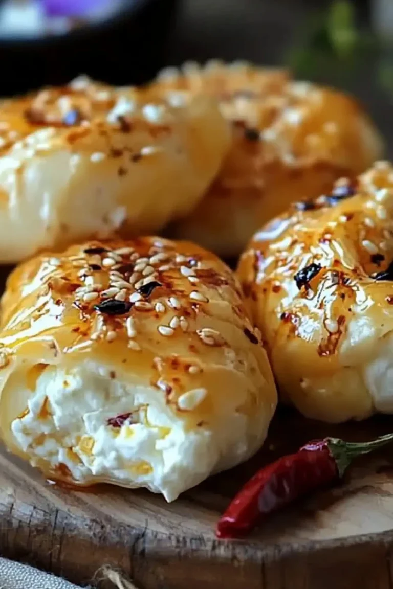 Ofen gebratene Feta-Röllchen mit Chili-Honig