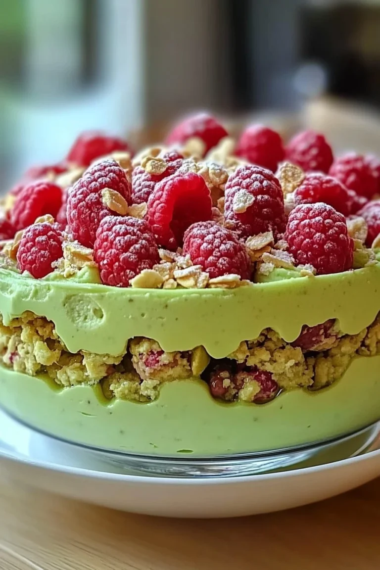 Pistachio-Raspberry-Crunch-Mousse-Cake