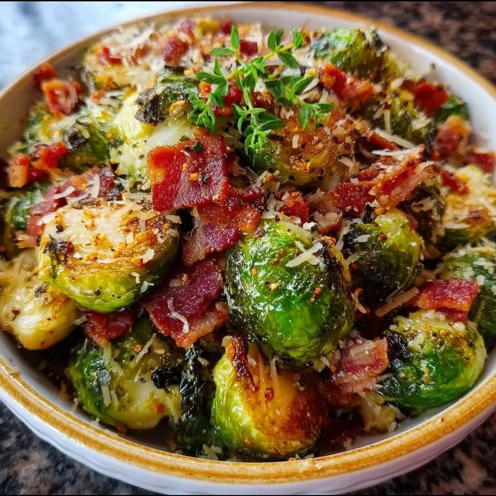 Verführerischer Bacon Rosenkohl in einer goldbraunen, knusprigen Präsentation