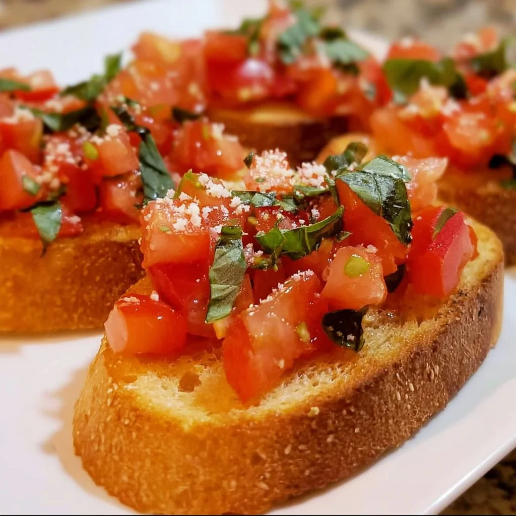 Knusprige Bruschetta mit frischen Tomaten und Basilikum