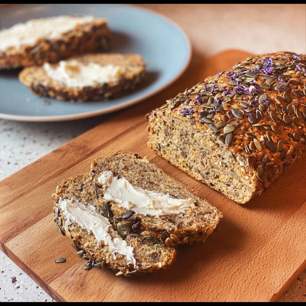 Körnerbrot ohne Mehl frisch aus dem Ofen