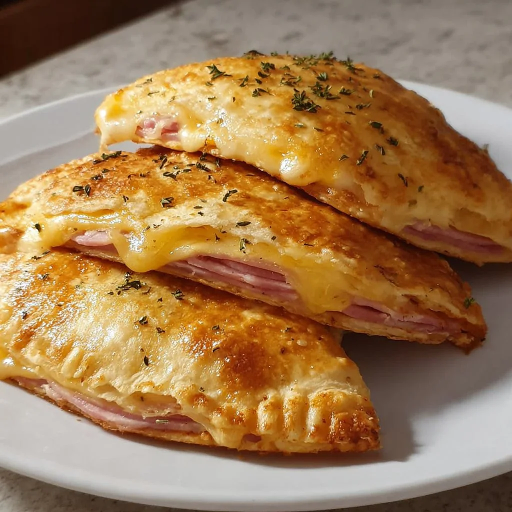 Köstliche Schinken-Käse-Taschen aus dem Airfryer frisch zubereitet