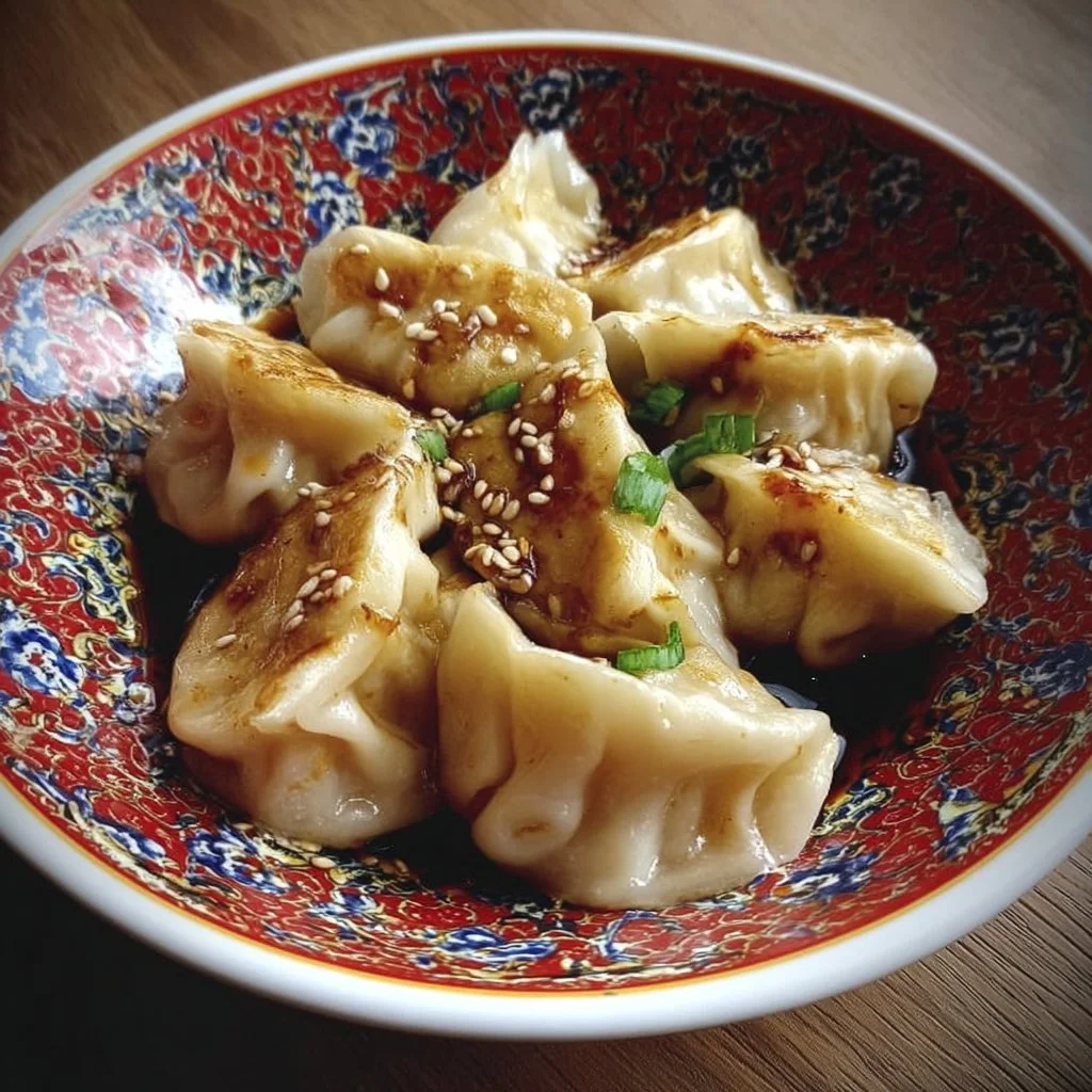 Traditionelle chinesische Teigtaschen, frisch zubereitet und serviert.