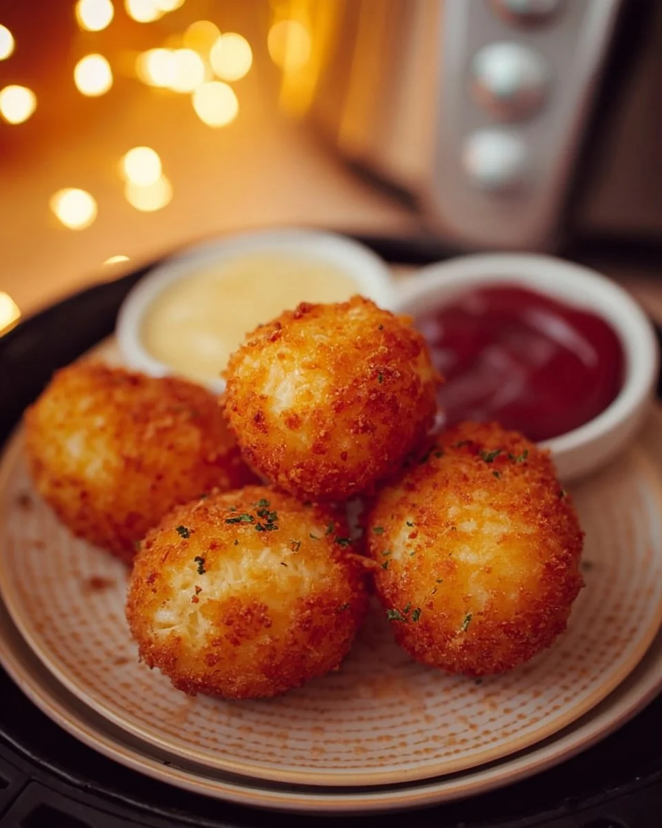 Gebratene Babybel-Käse im Airfryer mit goldener Kruste