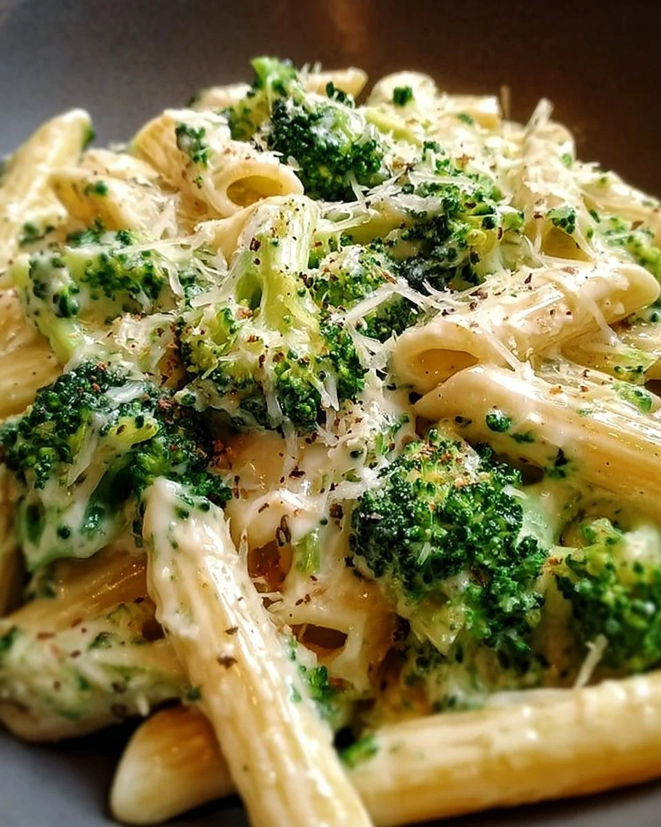 Bilder von Brokkoli-Pasta mit cremiger Käsesoße, lecker und gesund.