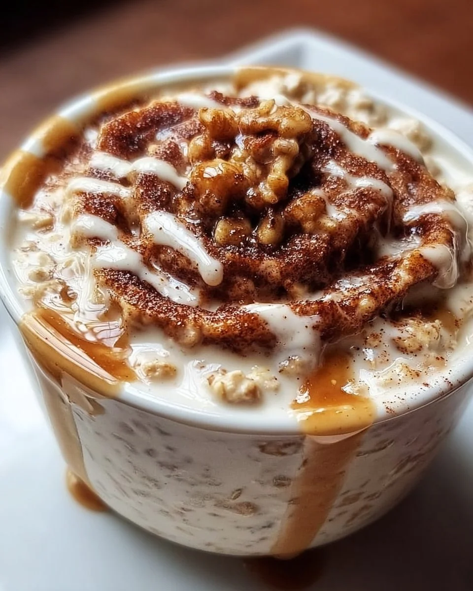 Leckere cremige Zimtschnecken mit Übernacht Haferflocken als Frühstücksoption