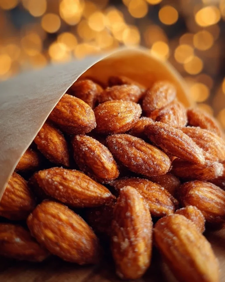 Gebrauchte Mandeln aus der Heißluftfritteuse mit karamellisiertem Zucker