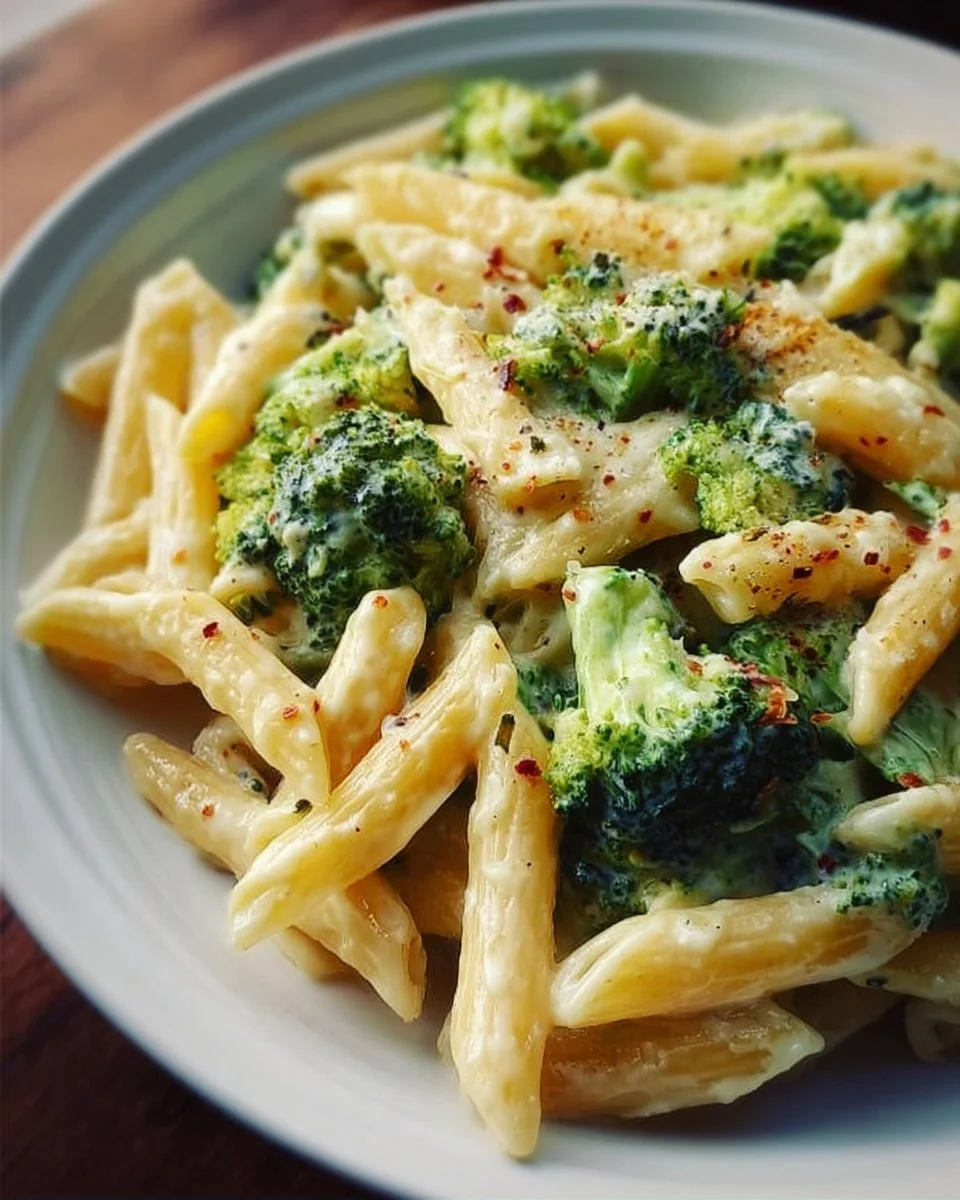 Gesunde Sahne-Brokkoli-Pasta mit frischem Brokkoli und Sahnesauce