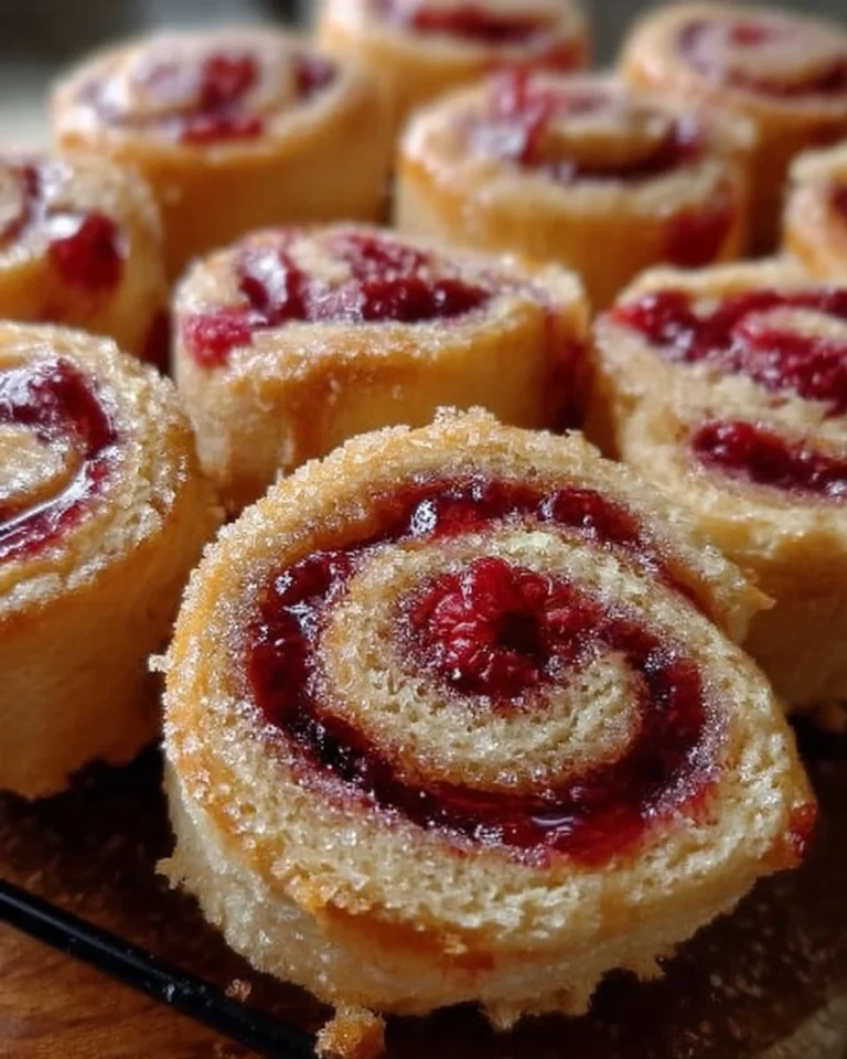 Himbeer-Shortcrust-Rollen auf einem Teller mit frischen Himbeeren
