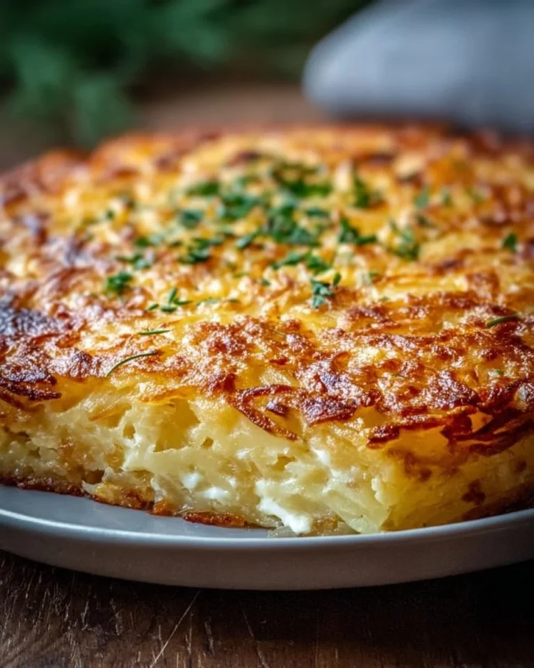 Hüttenkäse Kartoffelrösti Auflauf mit frischen Kräutern
