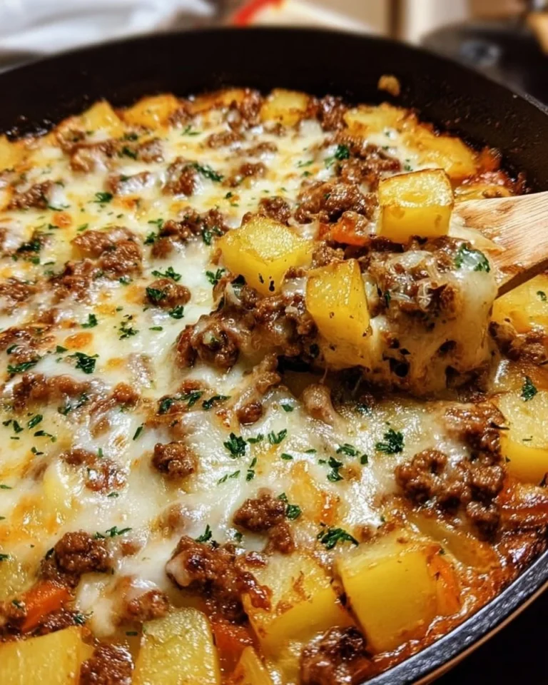 Kartoffelpfanne mit Hackfleisch, lecker und einfach zuzubereiten