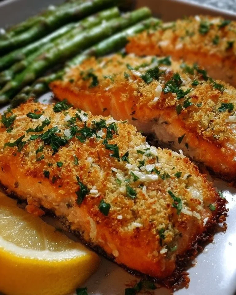 Knusprige Parmesan-Krustenlachsfilets frisch aus dem Ofen