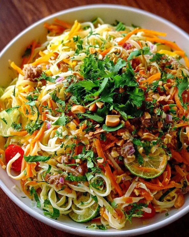 Limetten-Crunch-Nudelsalat mit frischen Zutaten und knackigem Gemüse