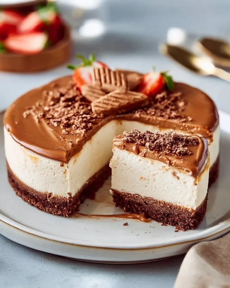 Lotus Cheesecake ohne Backen mit Keksboden und Creme