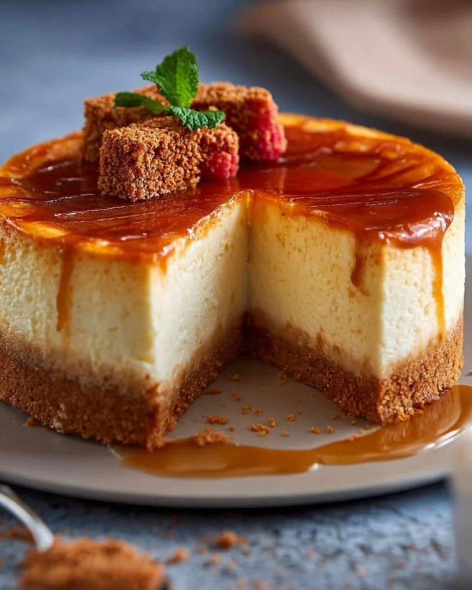 Lotus-Käsekuchen mit Keksboden und cremiger Füllung