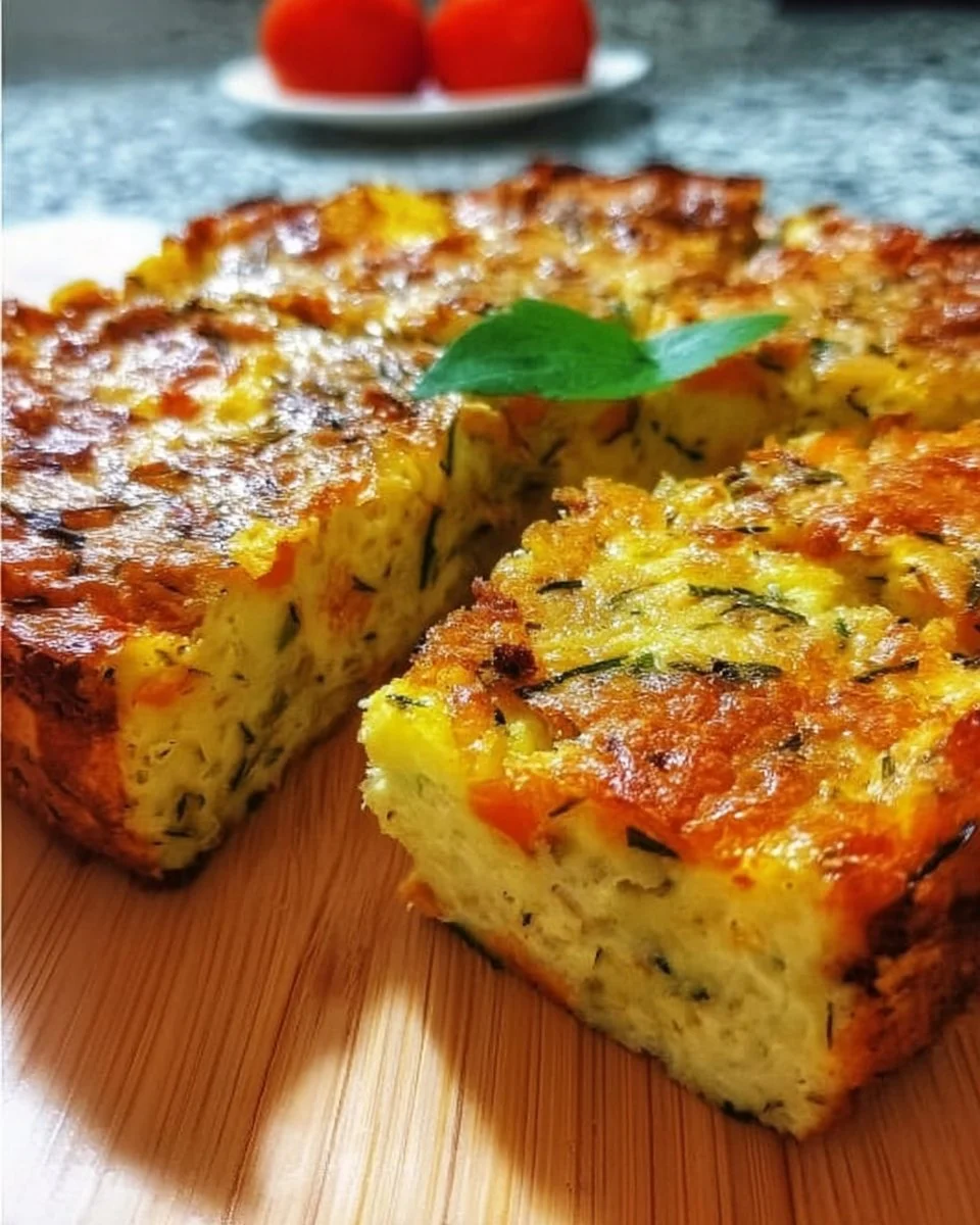 Leckerer Low Carb Gemüsekuchen mit frischem Gemüse und gesunden Zutaten