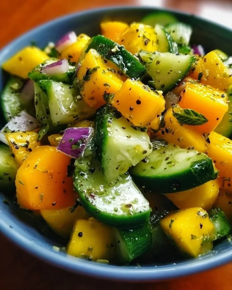 Erfrischender Mango-Gurken-Salat mit frischen Zutaten