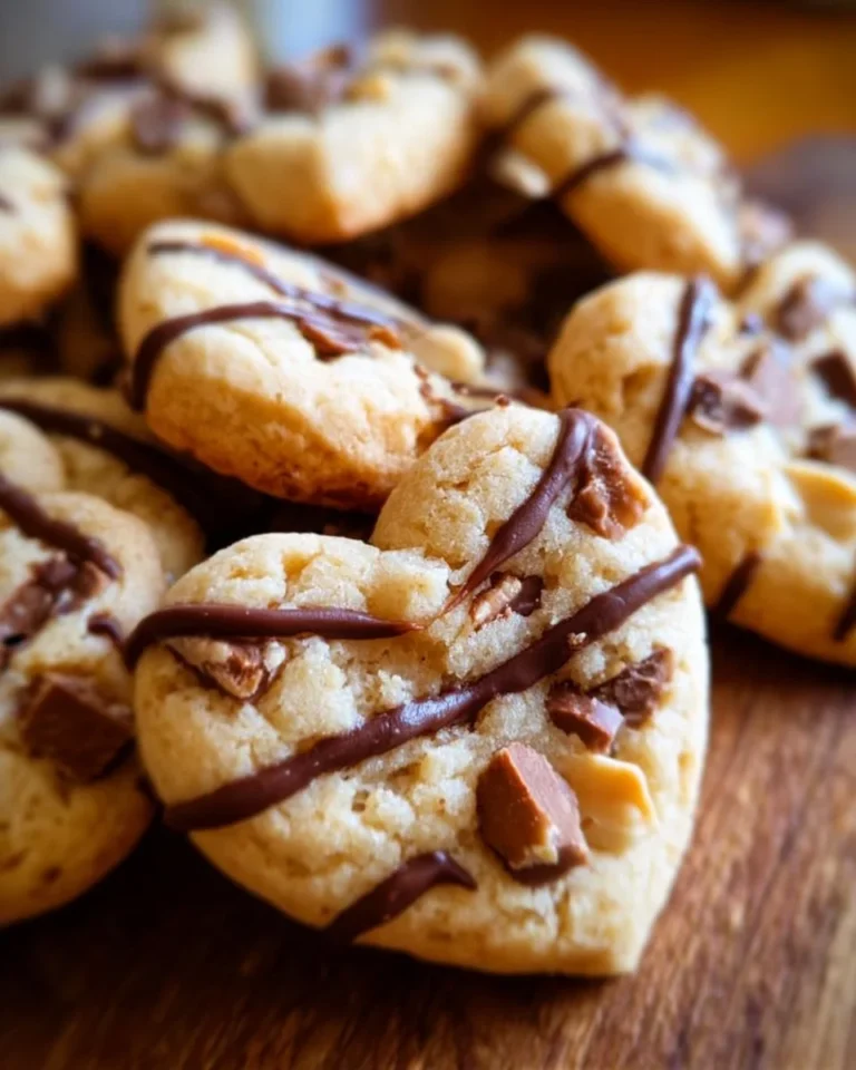 Nougatherzen Plätzchen auf einem Teller, verziert mit Schokolade und Nüssen.