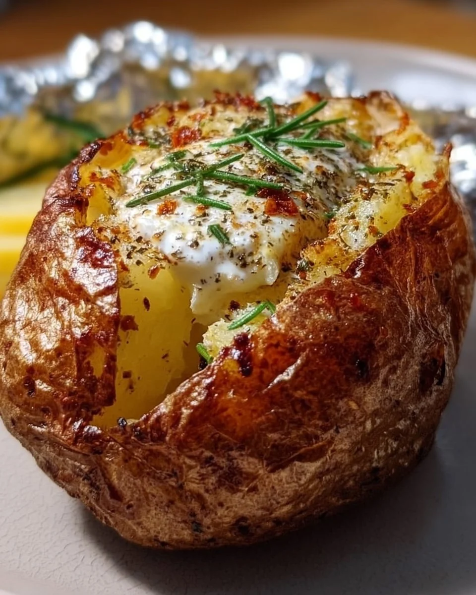 Ofenkartoffel im Airfryer, zubereitet für einen knusprigen Snack