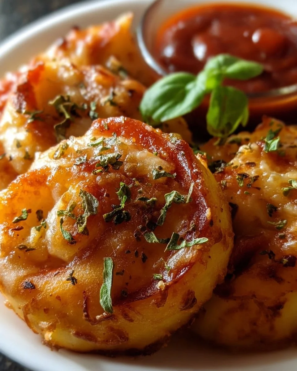 Leckere Pizzaschnecken aus dem Airfryer frisch zubereitet.