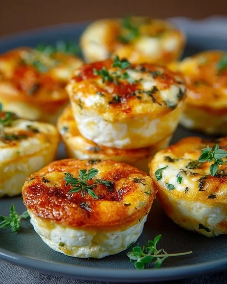 Proteinreiche Hüttenkäse-Ei-Bisse auf einem Teller serviert