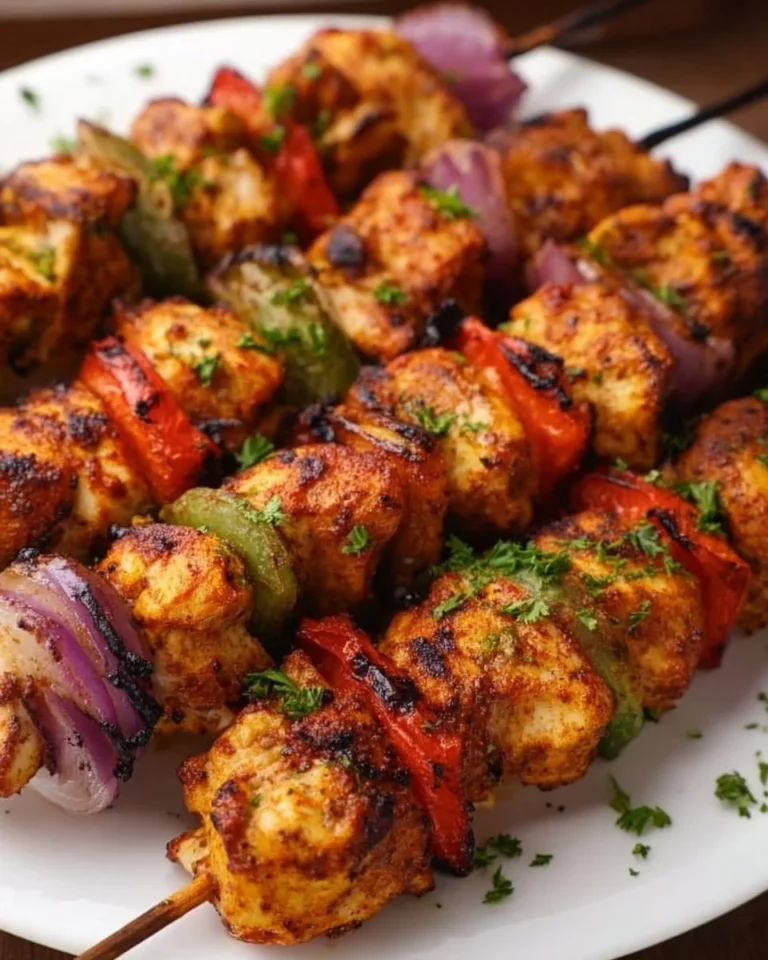 Saftige Hähnchen-Kebabs aus der Heißluftfritteuse auf einem Grill