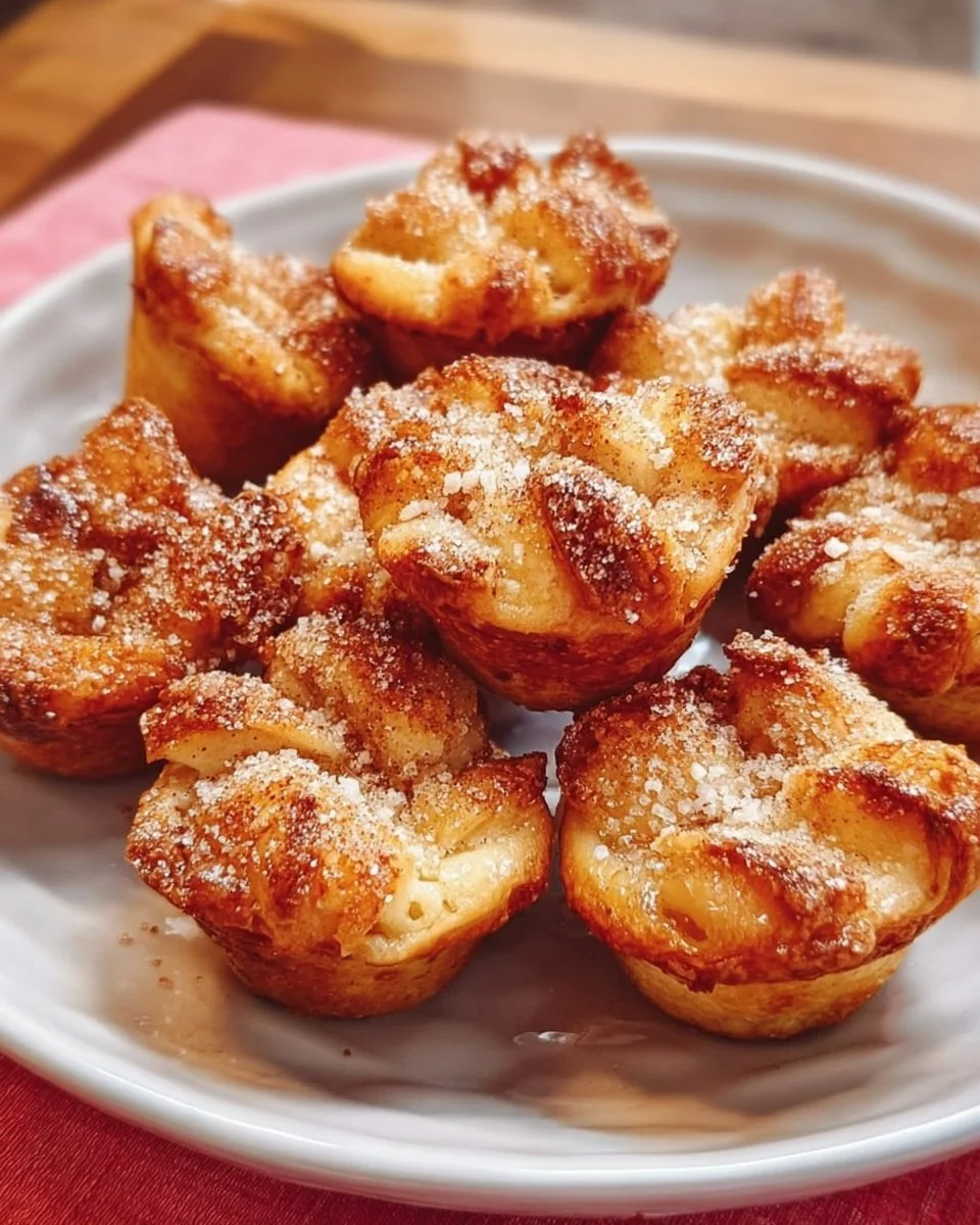 Schnelle Apfelkuchenhappen aus frischen Äpfeln und Teig.