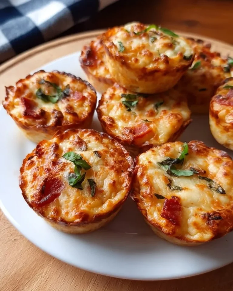 Leckere und schnell zubereitete Pizza-Muffins auf einem Teller