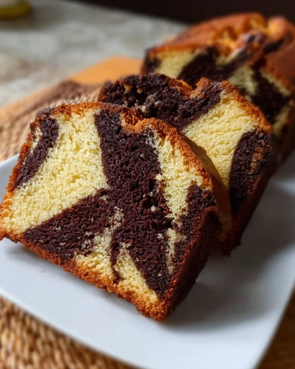 Schneller Marmorkuchen mit Schokoladen- und Vanilleteig