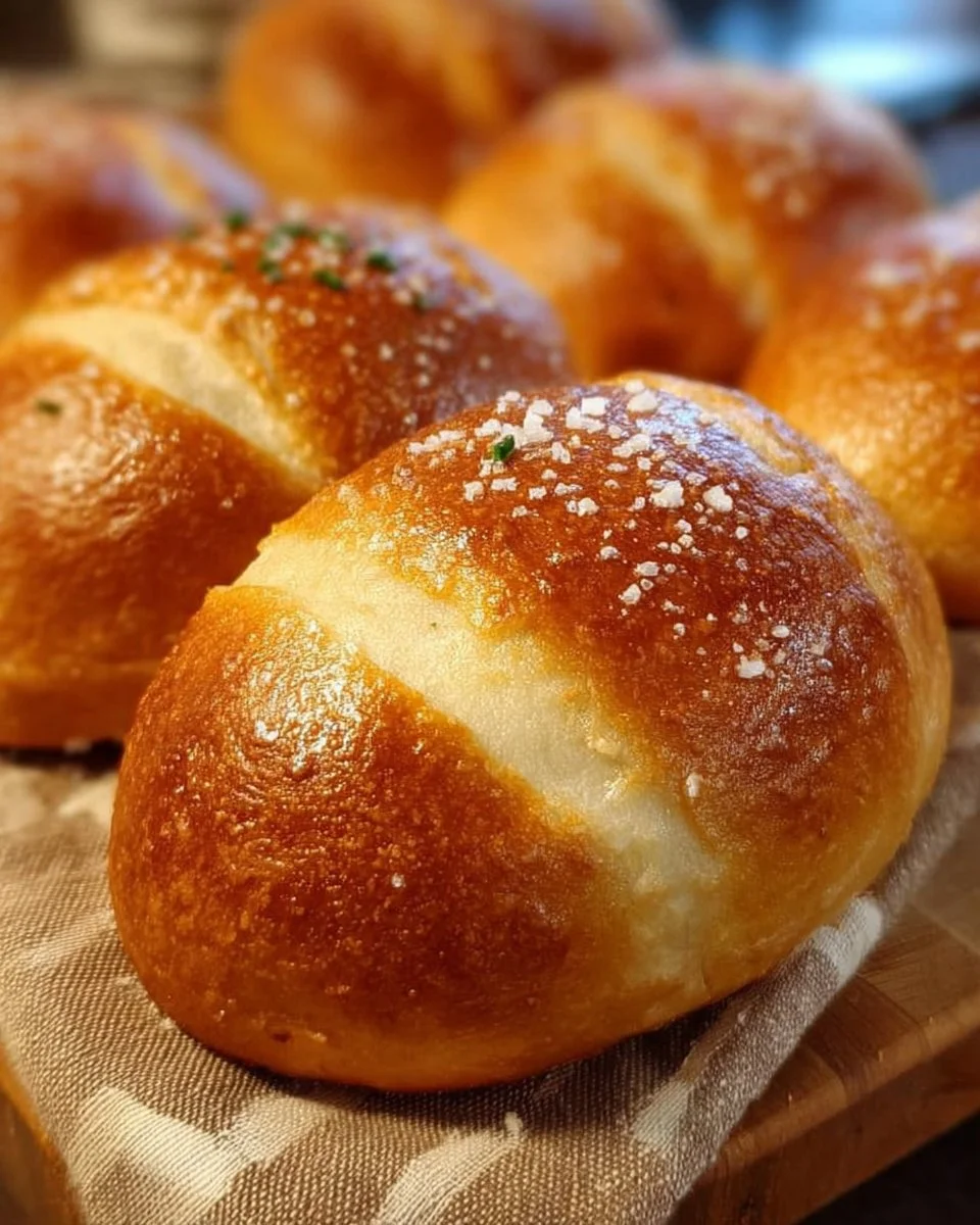 Softe Sonntag Rolls ohne Hefe, frisch gebacken und appetitlich angerichtet.