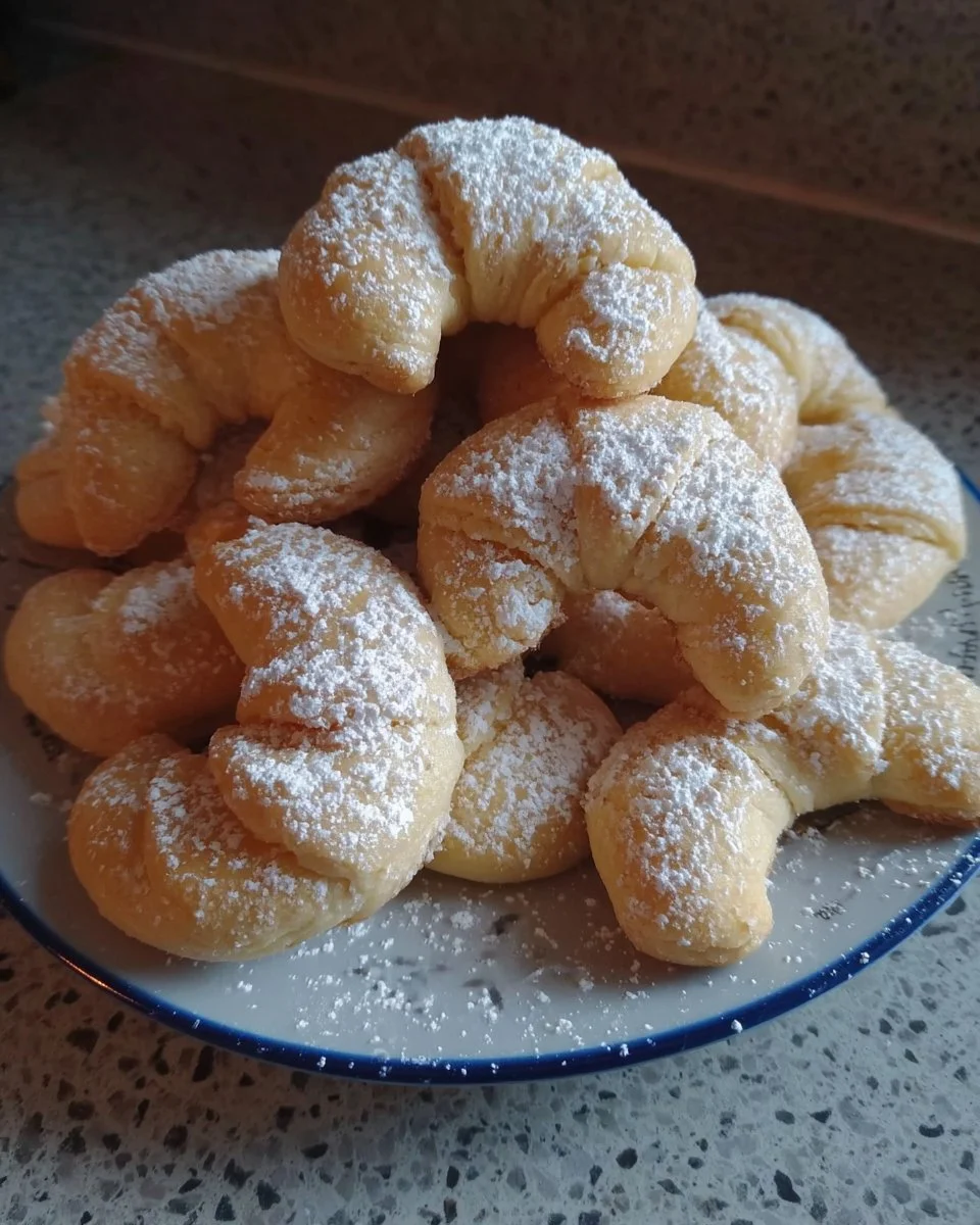 Zarte Uromas Vanillekipferl auf einem Plätzchenteller