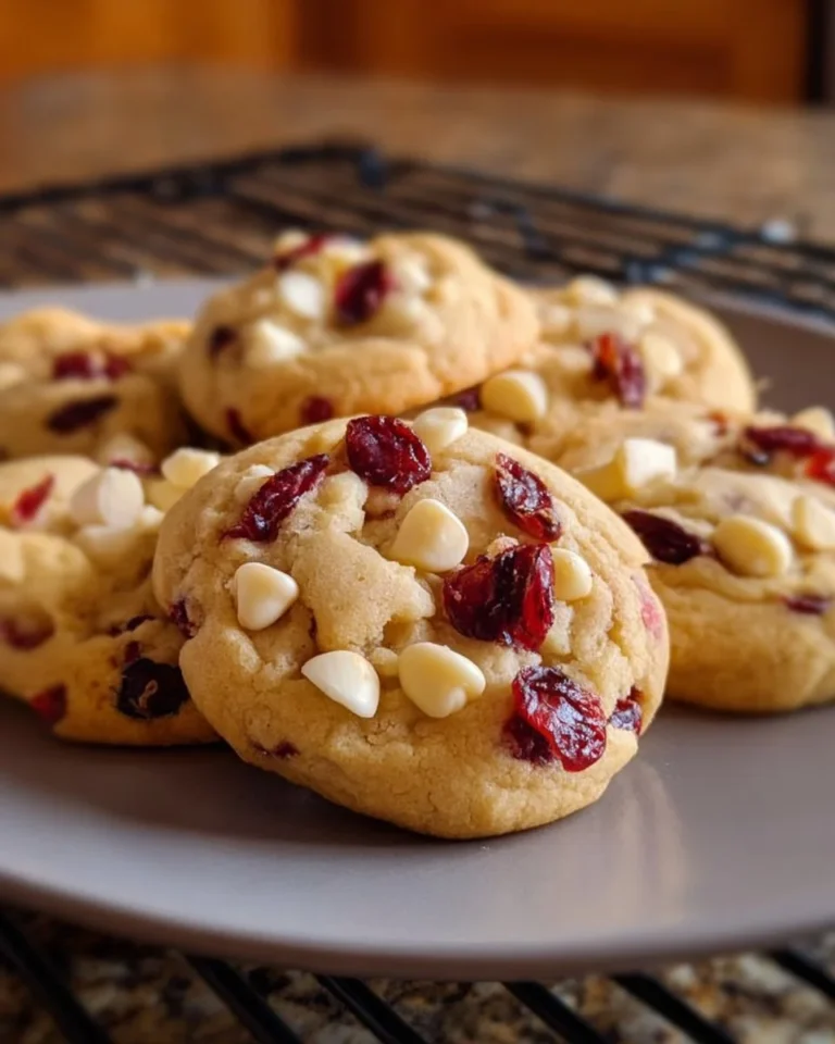 Leckere Weiße Schokolade Cranberry Kekse auf einem Teller