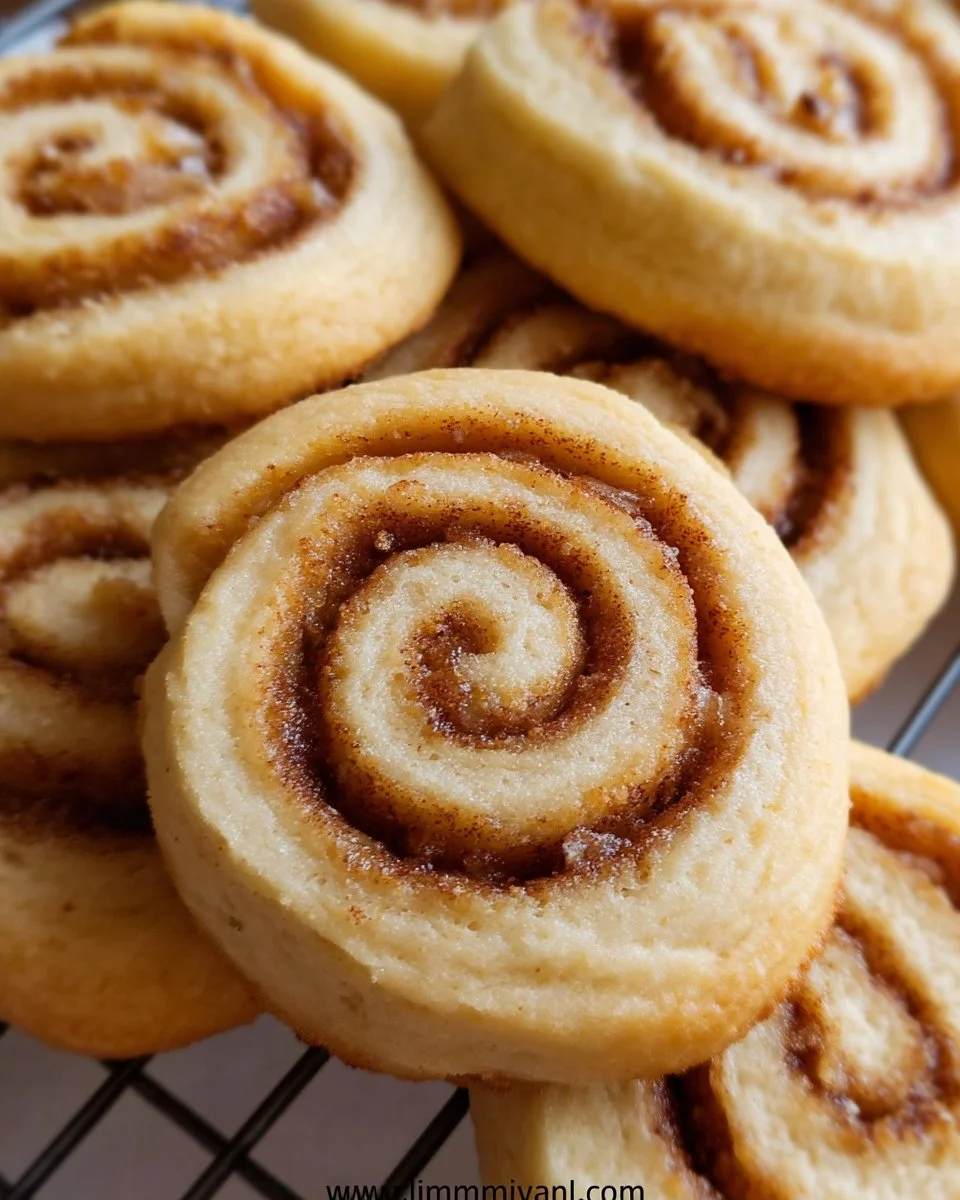 Frisch gebackene Zimtschnecken Plätzchen auf einem Teller mit Zimtstangen