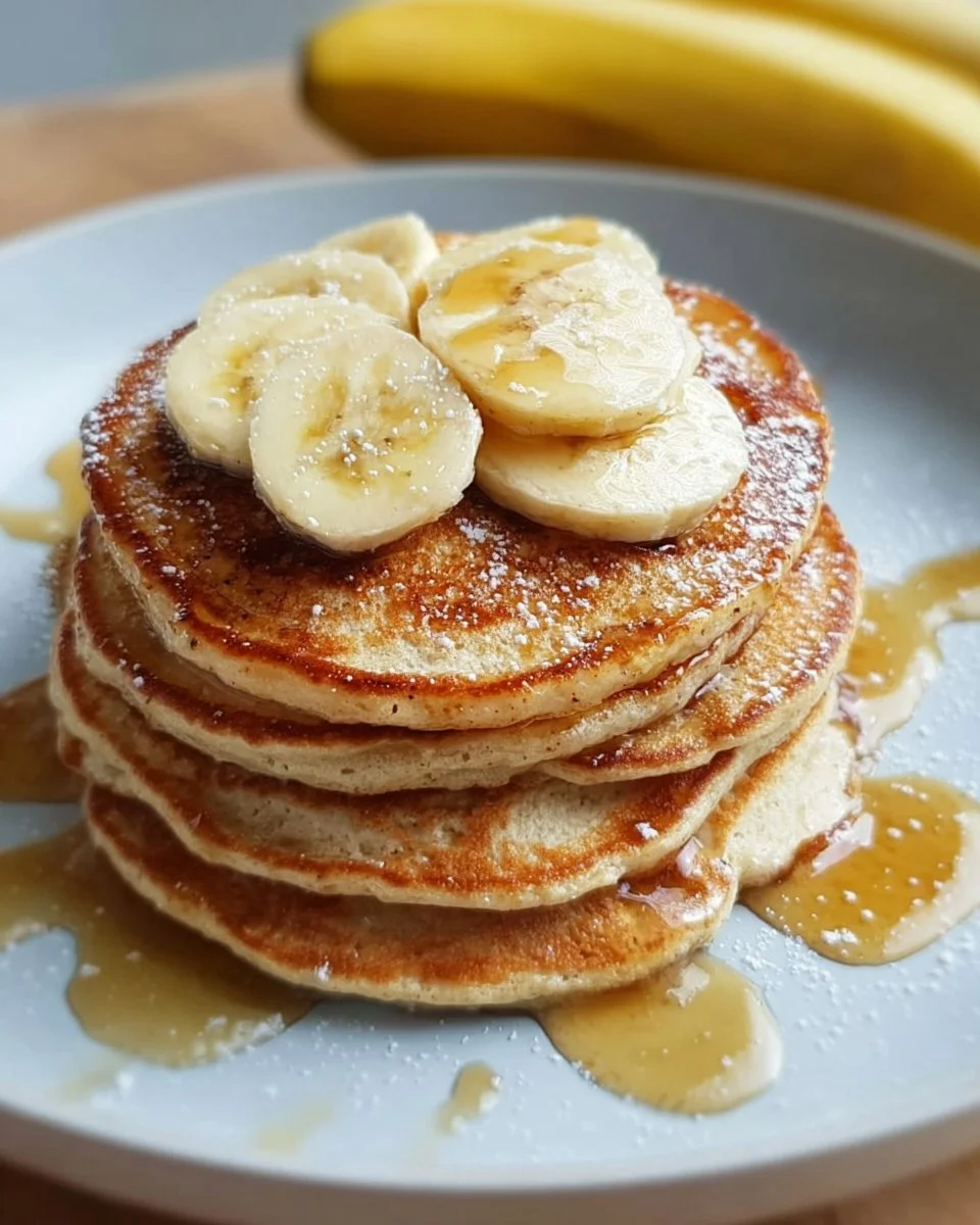Leckere Bananen-Pancakes ohne Zucker auf einem Teller serviert
