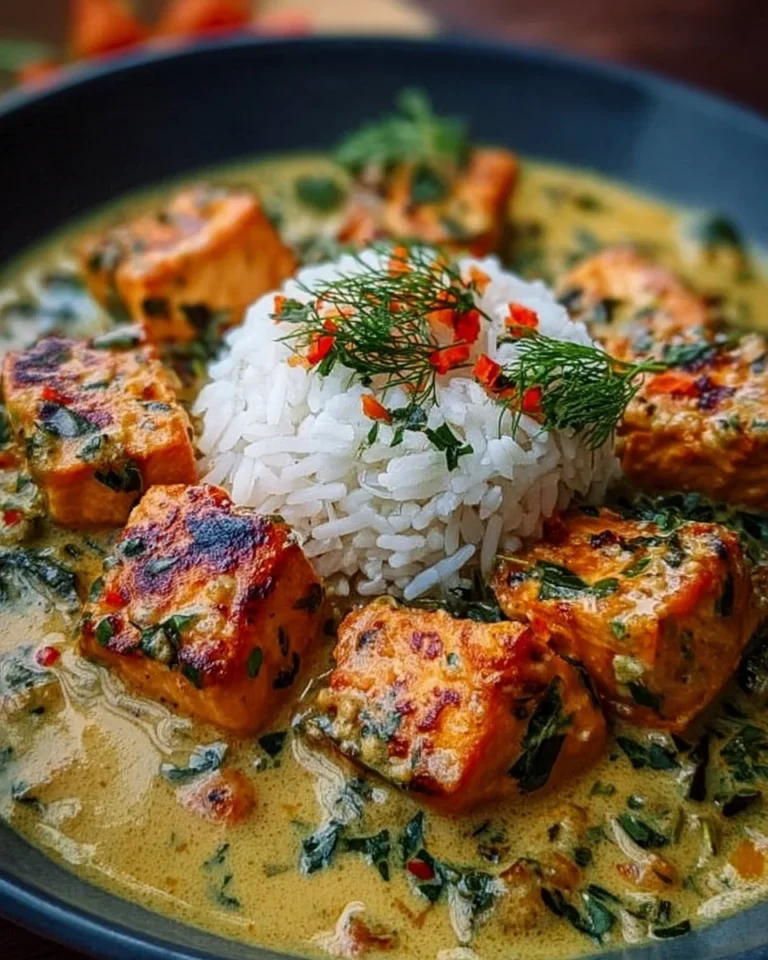 Cremiges Kokos-Lachs-Curry mit frischem Lachs und exotischen Zutaten