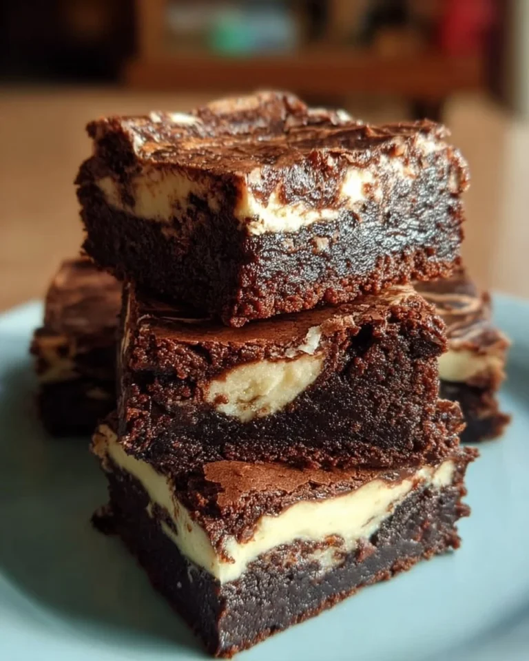 Saftige Frischkäse-Brownies mit einer dekadenten Schokoladenschicht.