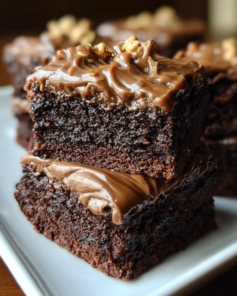 Glasierte Kaffee-Brownies mit schokoladiger Glasur und Kaffeearoma.