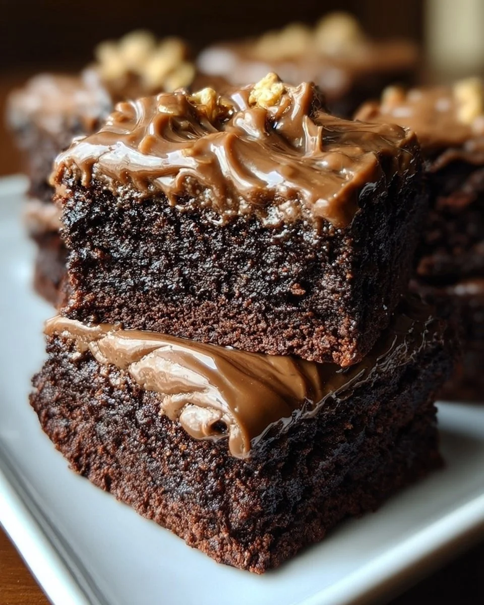 Glasierte Kaffee-Brownies mit schokoladiger Glasur und Kaffeearoma.