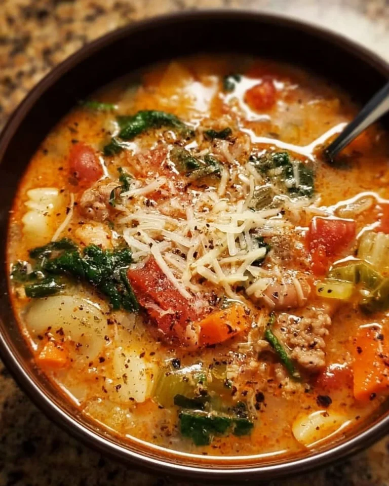 Herzhafte toskanische Suppe mit Gemüse und Gewürzen