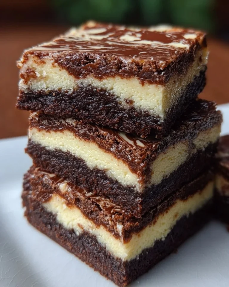 Keto Brownies mit Käsekuchen-Creme aus Frischkäse auf einem Teller