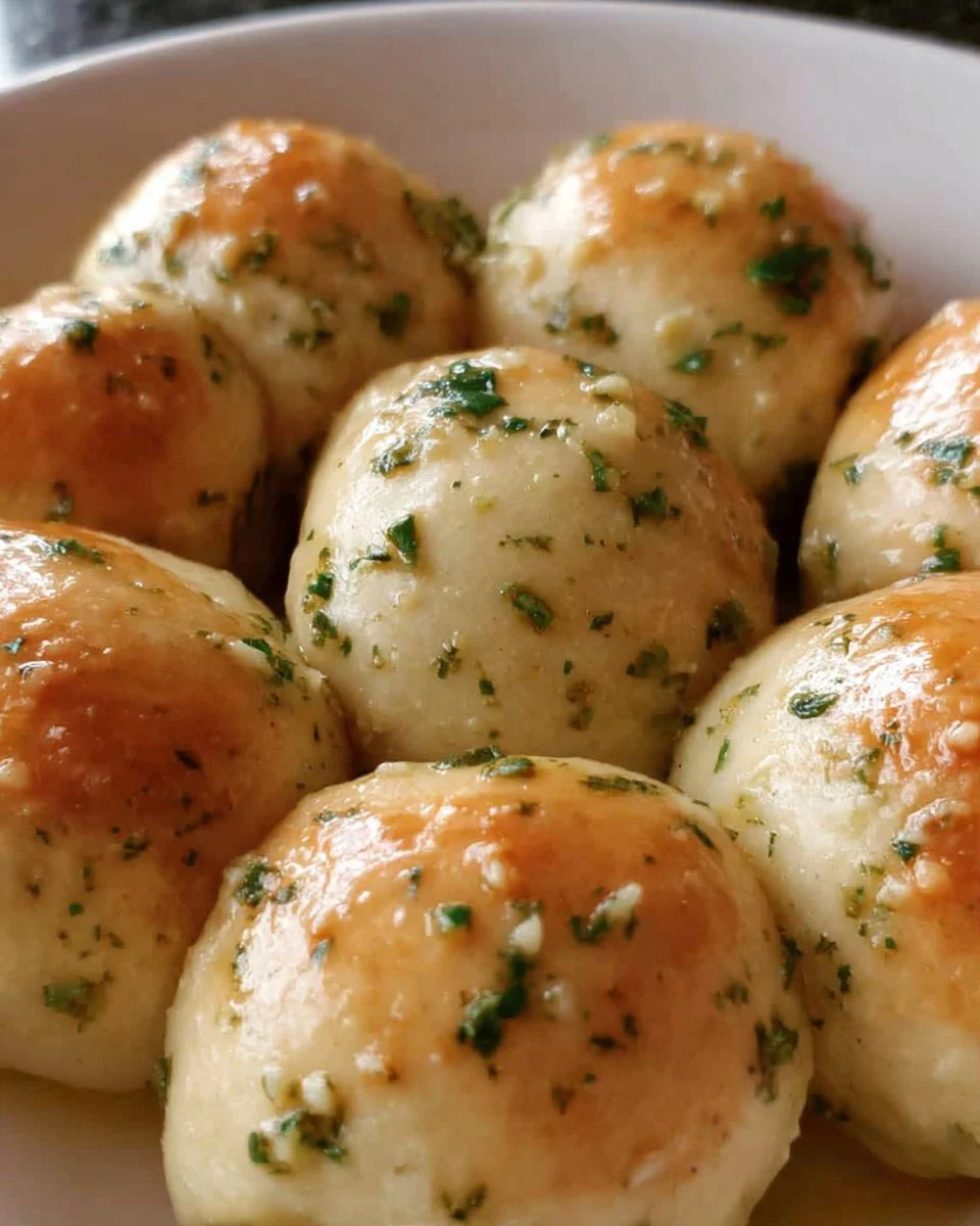 Leckere Knoblauchbutter-Brötchen frisch aus dem Ofen