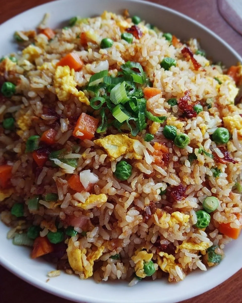 Köstlicher gebratener Reis mit Gemüse und aromatischen Gewürzen