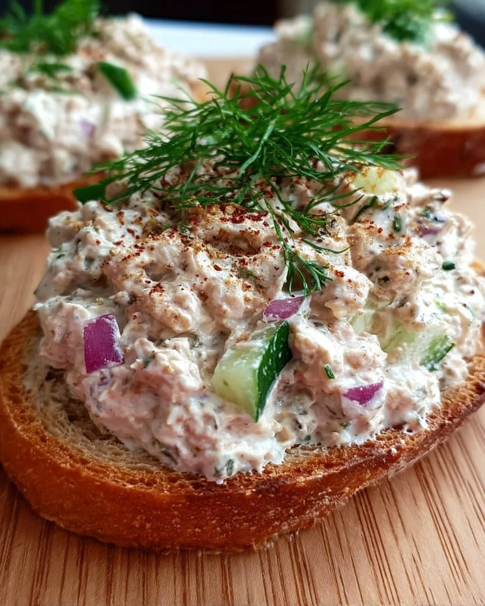 Köstlicher Thunfisch-Sauerrahm-Aufstrich in einer Schüssel